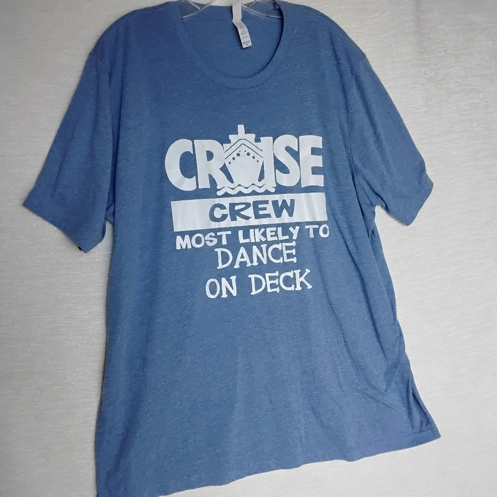Most Likely To Dance On Deck Cruise Crew T-Shirt Men's 2XL Soft